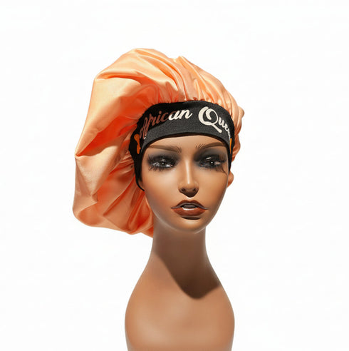 AFRICAN QUEEN BLACKWATER African Woman Handmade Silk Bonnet With African Queen Band Design