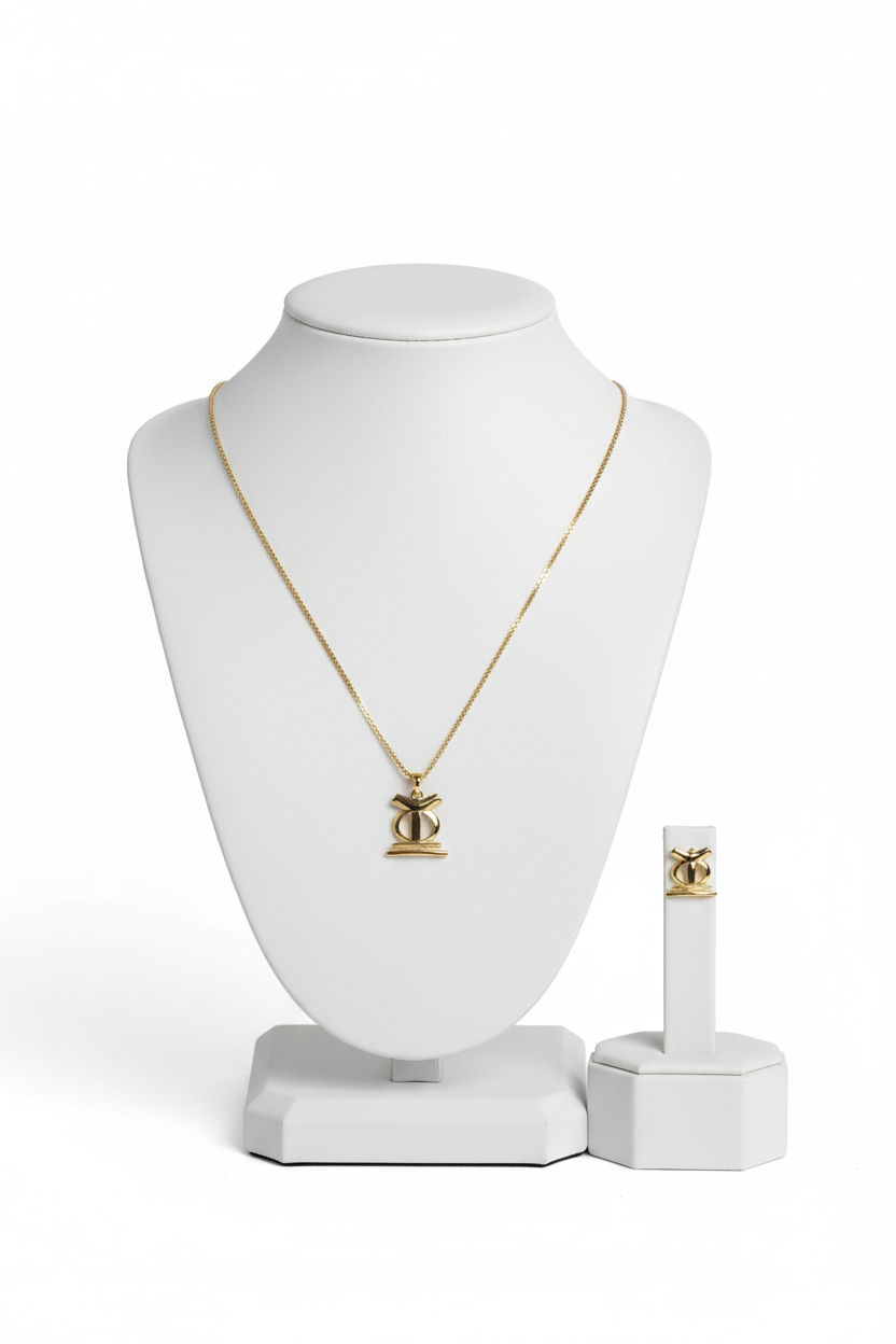 POWER OHENE ASESE-ADWA Necklace and Earrings Set – Adinkra Necklace & Earrings Set Stainless Steel