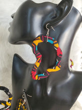 Load image into Gallery viewer, African Map Ankara Fabric Earrings
