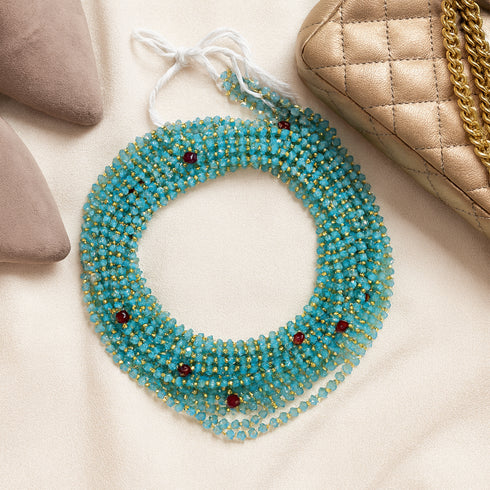 Epo Ocean Handmade Ahyenie Turquoise Heart Glass Waist Beads