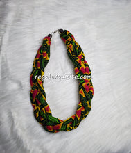 Load image into Gallery viewer, African Splendor Braided Ankara Necklace
