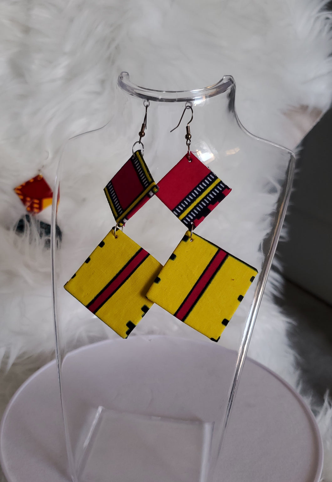 Geometric Allure Ankara Earrings