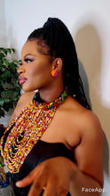 Load image into Gallery viewer, Sade&#39;s Cascade Multi-Strand Ankara Necklace
