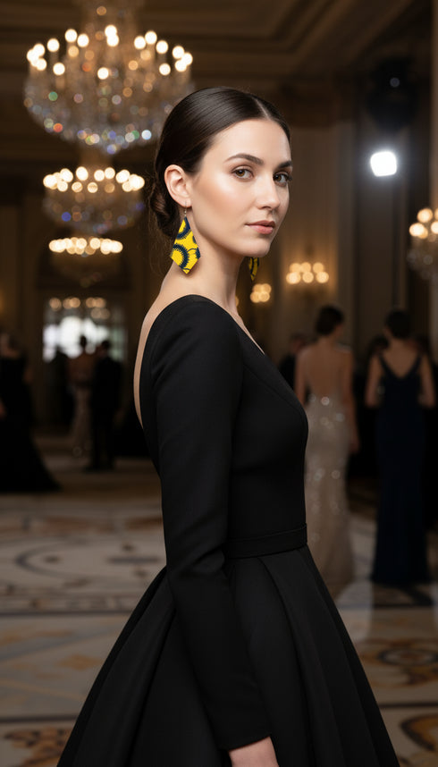 Afrocentric Diamond Harmony Ankara Earrings