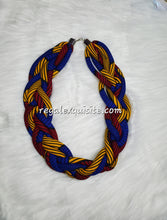 Load image into Gallery viewer, African Splendor Braided Ankara Necklace
