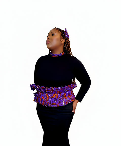 Geo-Tribal Waist Pleated Belt