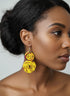 ESENAM Radiant Rosette Double Folded Ankara Earrings