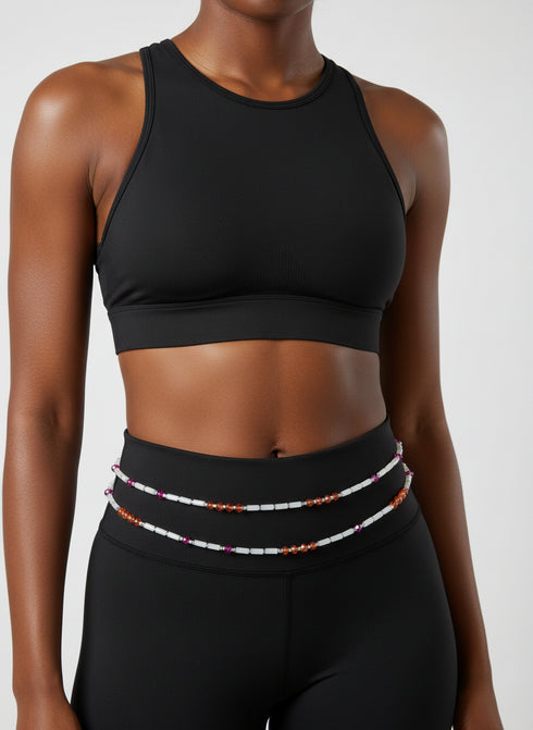 Shaka Lights Out Waist Beads - orange - Glows in the dark