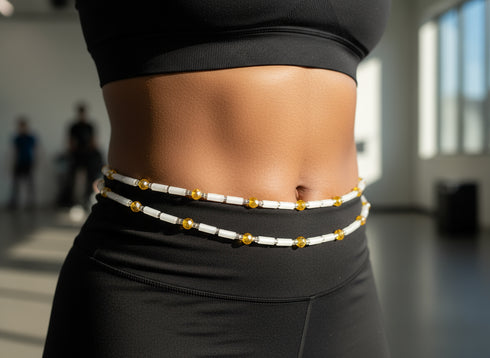 Shaka Lights Out Waist Beads - yellow - Glows in the dark