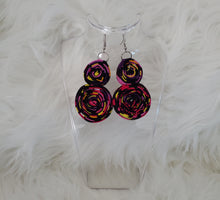 Load image into Gallery viewer, Radiant Rosette Double Folded Ankara Earrings
