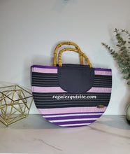 Load image into Gallery viewer, Bambara Crescent Wooden handle Handbag
