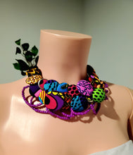 Load image into Gallery viewer, AfriChic Button and Beadwork Ankara Necklace
