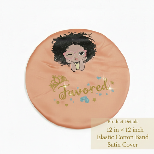 FAVORED BLACKWATER African KIDS Handmade KIDS Silk Bonnet With Favored Band Design