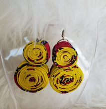 Load image into Gallery viewer, Radiant Rosette Double Folded Ankara Earrings
