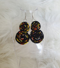 Load image into Gallery viewer, Radiant Rosette Double Folded Ankara Earrings
