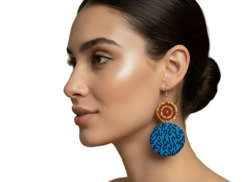 Sunset Serenade Ankara Disk Earrings