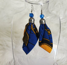 Load image into Gallery viewer, Sapphire Elegance Ankara Earrings
