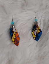 Load image into Gallery viewer, Sapphire Elegance Ankara Earrings
