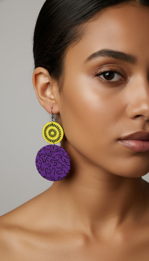 Sunset Serenade Ankara Disk Earrings
