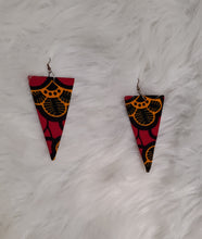 Load image into Gallery viewer, Contemporary Tribal Triangle Ankara Earrings
