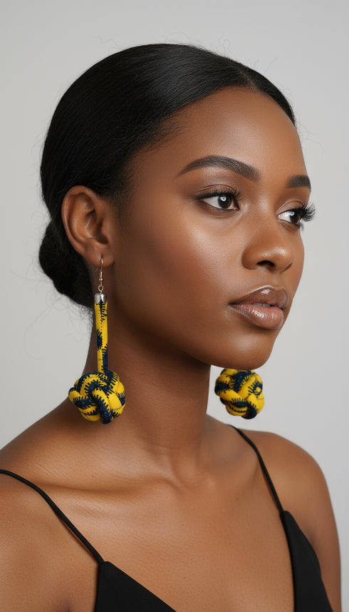 Ade-A-Oye Bubble Teardrop Ankara Earrings