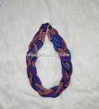 Load image into Gallery viewer, African Splendor Braided Ankara Necklace
