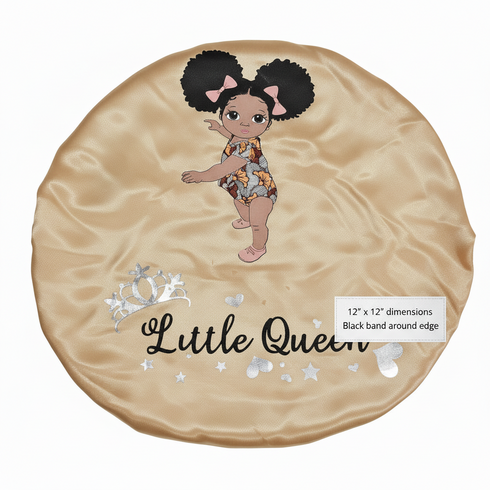 LITTLE QUEEN BLACKWATER African KIDS Handmade KIDS Silk Bonnet With Little Queen Band Design