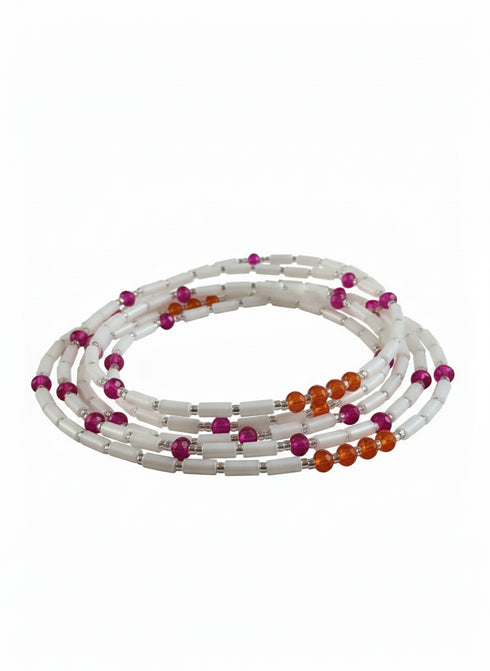 Shaka Lights Out Waist Beads - orange - Glows in the dark