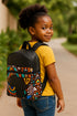 The Alkebulan Gye-Nyame Heritage Ankara and Leather Fusion Backpack / Bookbag