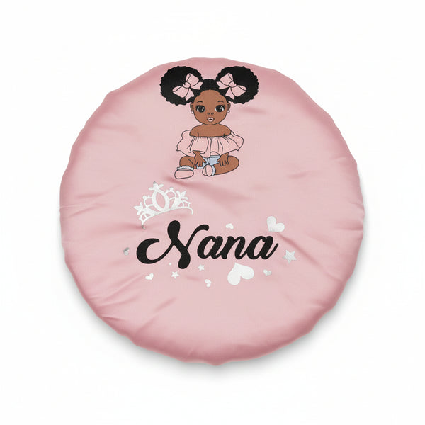 NANA BLACKWATER African KIDS Handmade KIDS Silk Bonnet With Nana Band Design