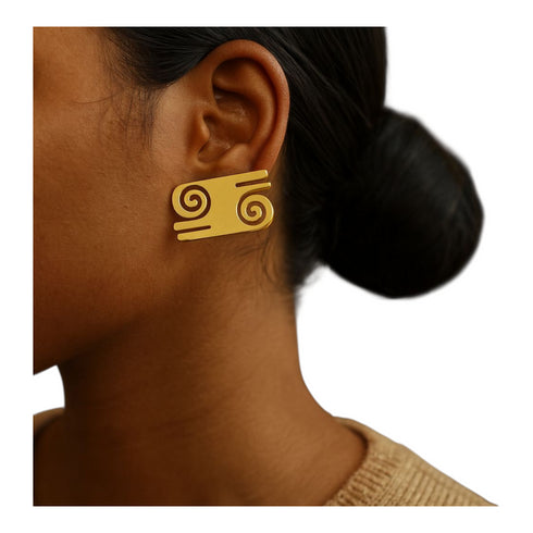Nkyinkyim Exaggerated Adinkra Symbol Earrings –  African-Inspired Statement Jewelry for Women