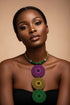 African Trio Circlet Ankara Necklace