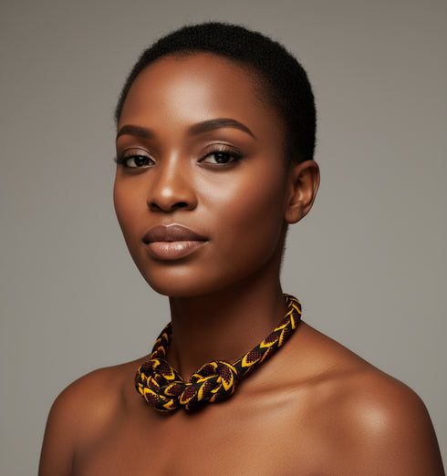 Dual Knot Ankara Necklace