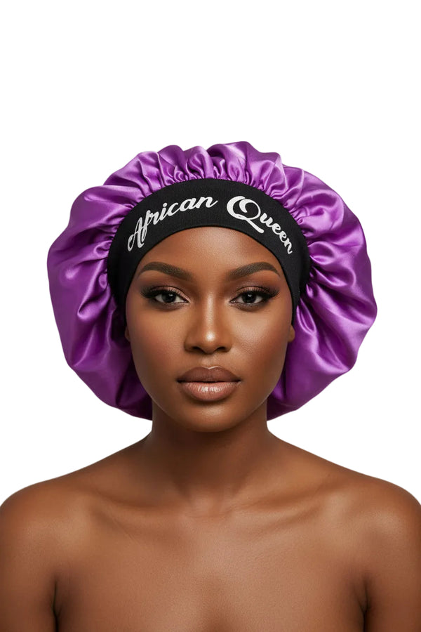 AFRICAN QUEEN BLACKWATER African Woman Handmade Silk Bonnet With African Queen Band Design