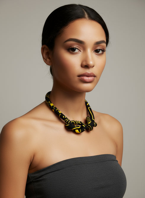 Dual Knot Ankara Necklace