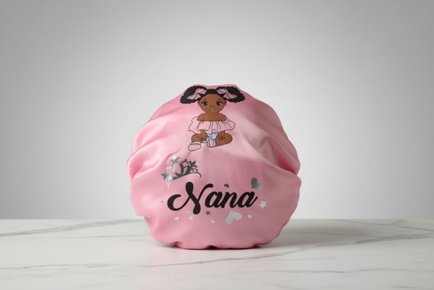 NANA BLACKWATER African KIDS Handmade KIDS Silk Bonnet With Nana Band Design