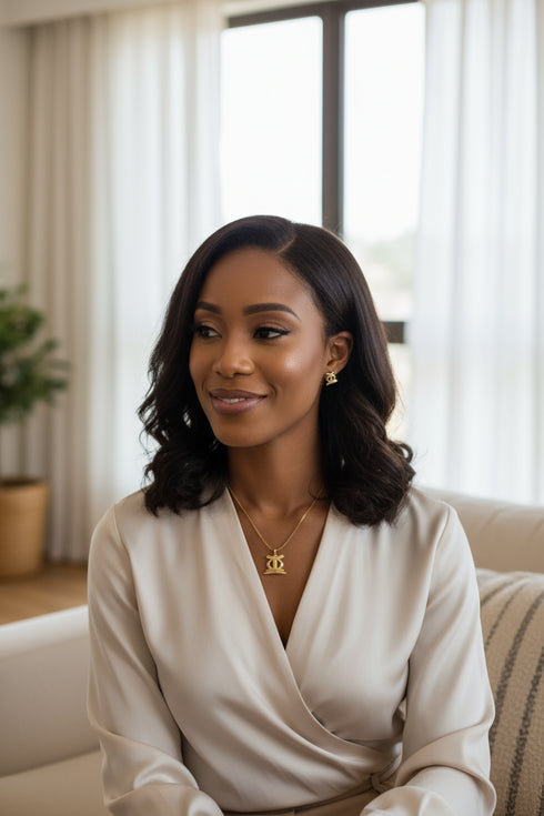 POWER OHENE ADWA Necklace and Earrings Set – Adinkra Necklace & Earrings Set Stainless Steel