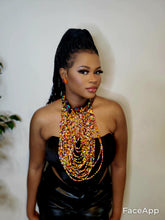 Load image into Gallery viewer, Sade&#39;s Cascade Multi-Strand Ankara Necklace
