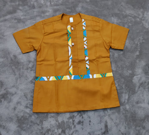 Malik Short Sleeve and Long Pants African Print Baby Boy Outfit – Two Piece Handmade