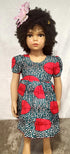 Nhyi-na Ballon sleeve Ankara/African Print Girl Dress