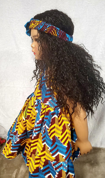 Rohana sleeveless African Print Girl Dress