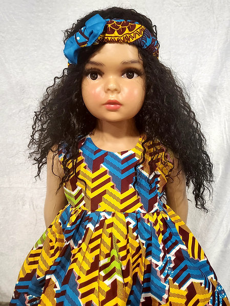 Rohana sleeveless African Print Girl Dress