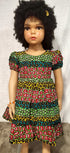 Nhyi-na Ballon sleeve African Print Girl Dress