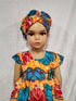 Butterfly sleeve Cut and Attach African Print Girl Dress