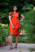 Vicky Lycra Dress with Ankara Accent – Handmade