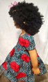 Nhyi-na Ballon sleeve Ankara/African Print Girl Dress