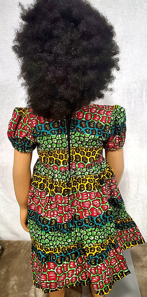 Nhyi-na Ballon sleeve African Print Girl Dress