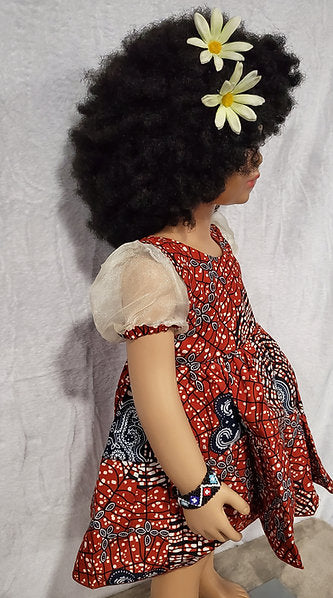 Aaliyah Ankara African Print Baby Girl Dress with Sheer Puff Sleeves – Handmade