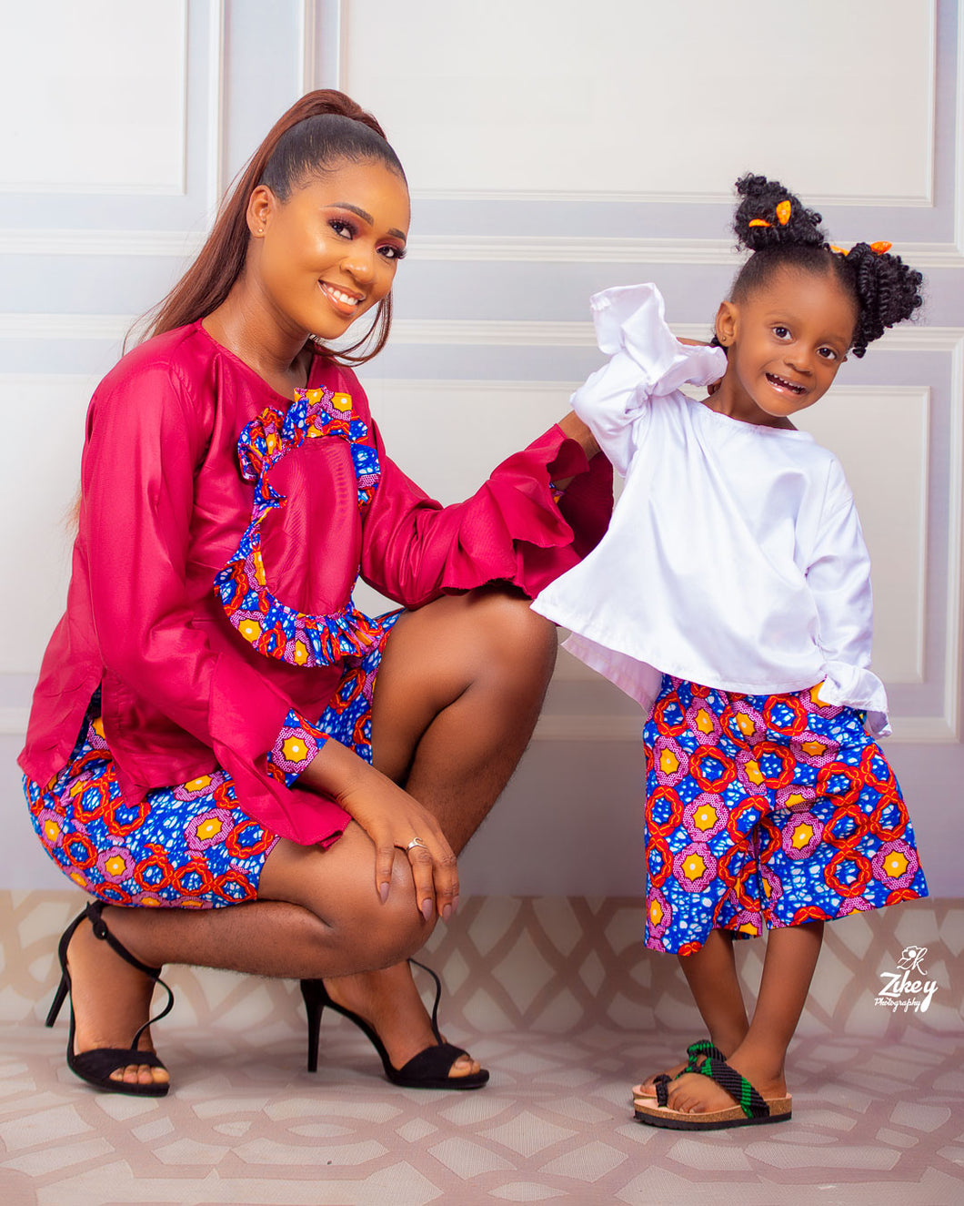 Agyeiwaa  kids African Print Ankara Shorts and Blouse Set