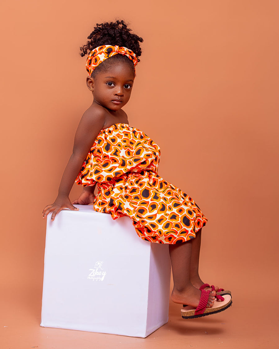 ASABEA Two Piece Kids African Print Ankara Skirt  and Blouse